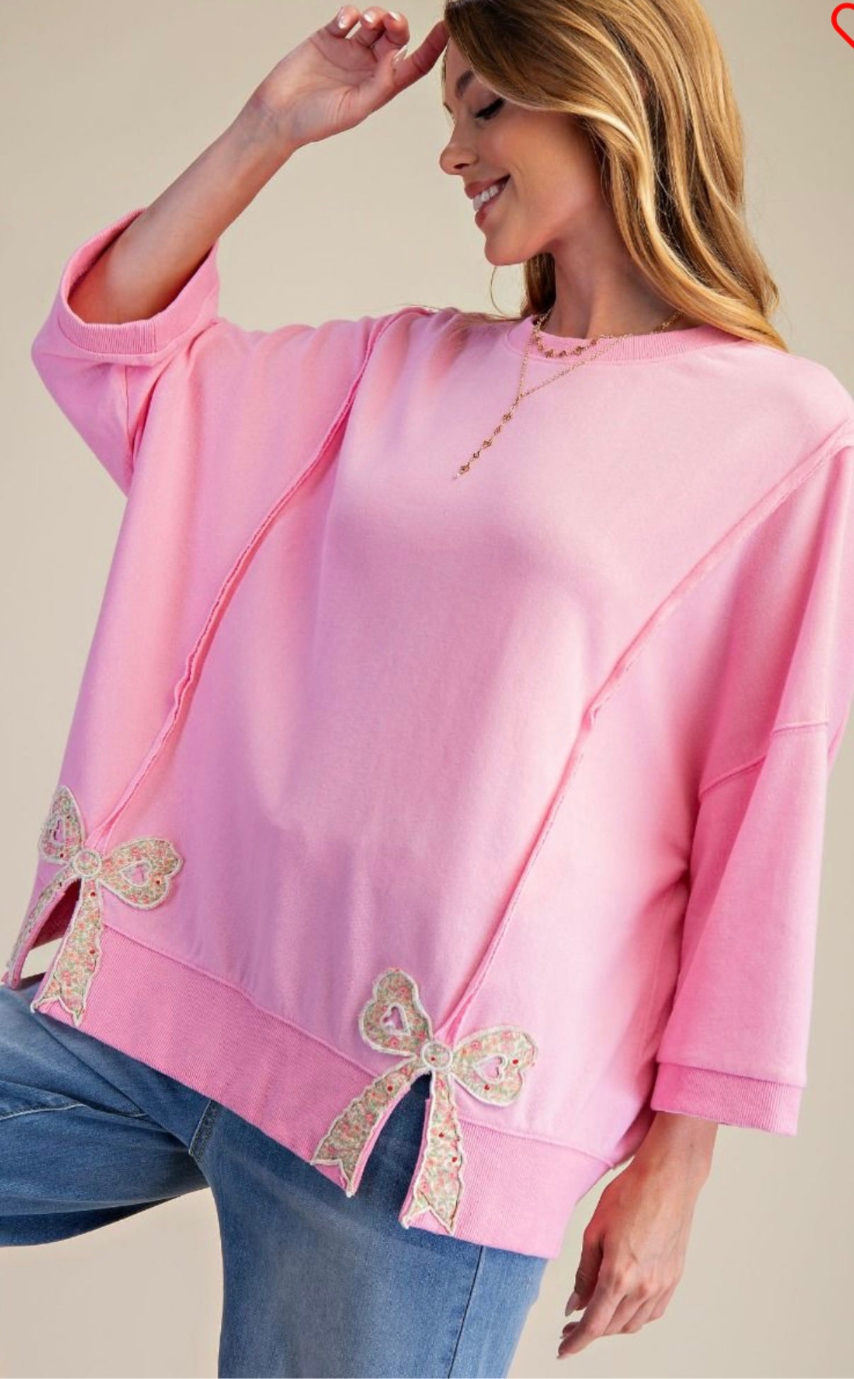 Easel Bubble Gum Pink Bow Shirt