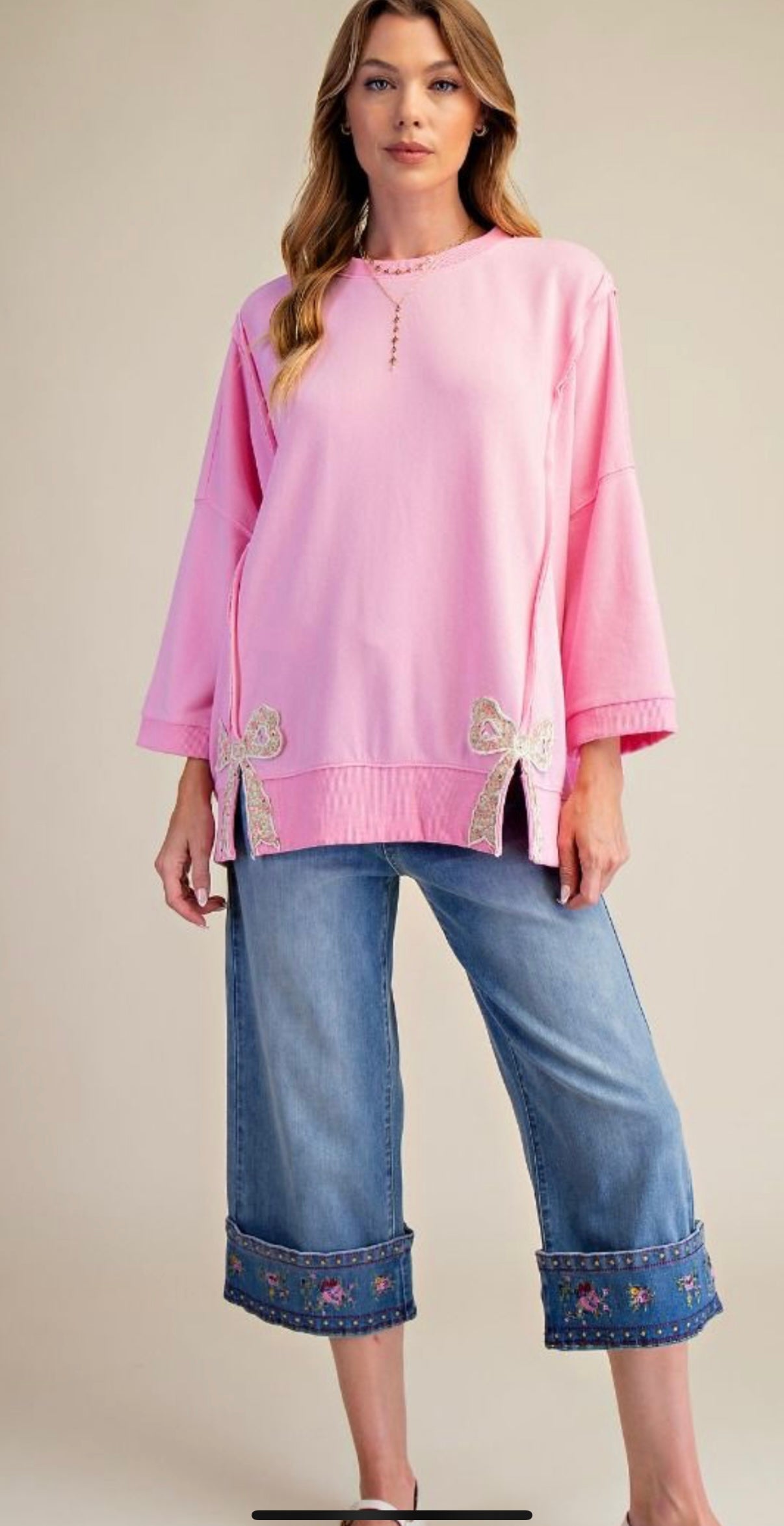 Easel Bubble Gum Pink Bow Shirt