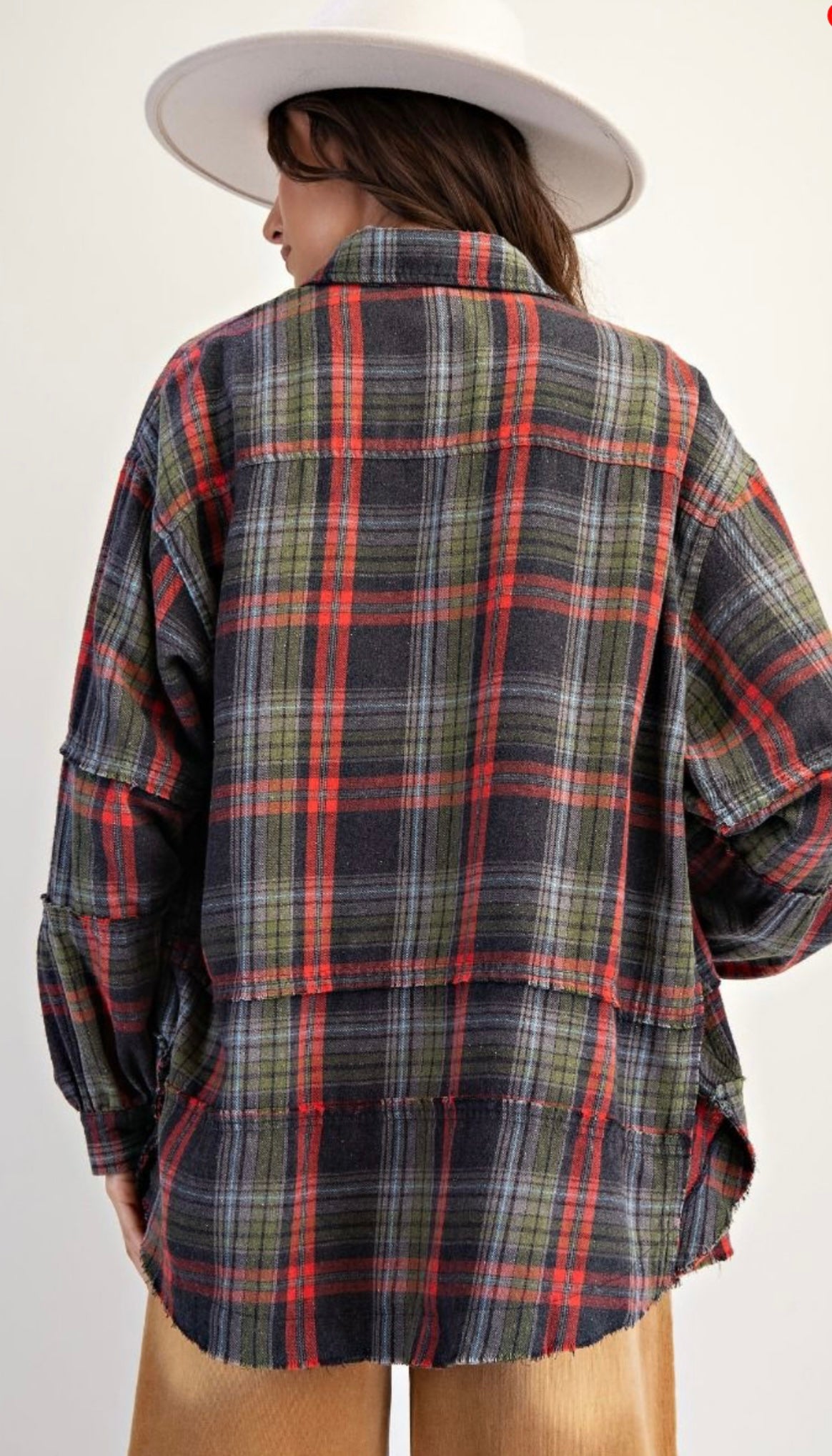 Mineral washed plaid Shacket