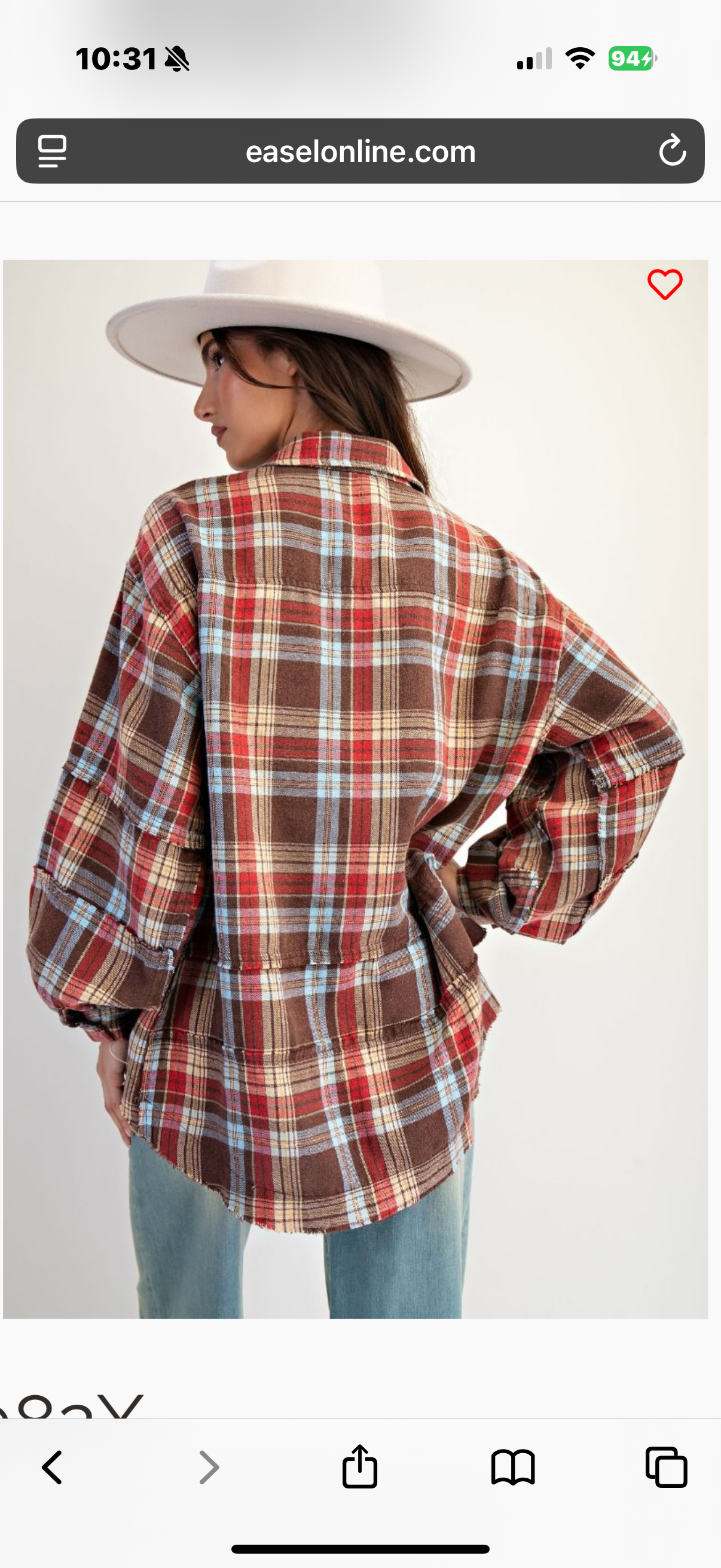 Easel plaid shacket
