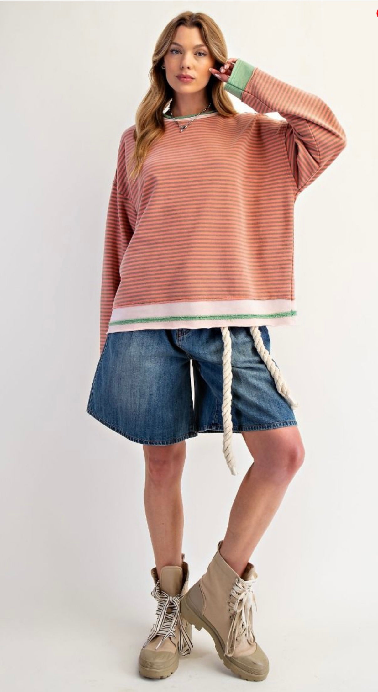 Easel stripped Terry Knit Top
