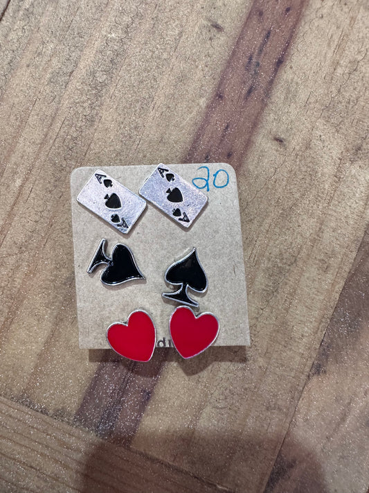 Playing card earrings