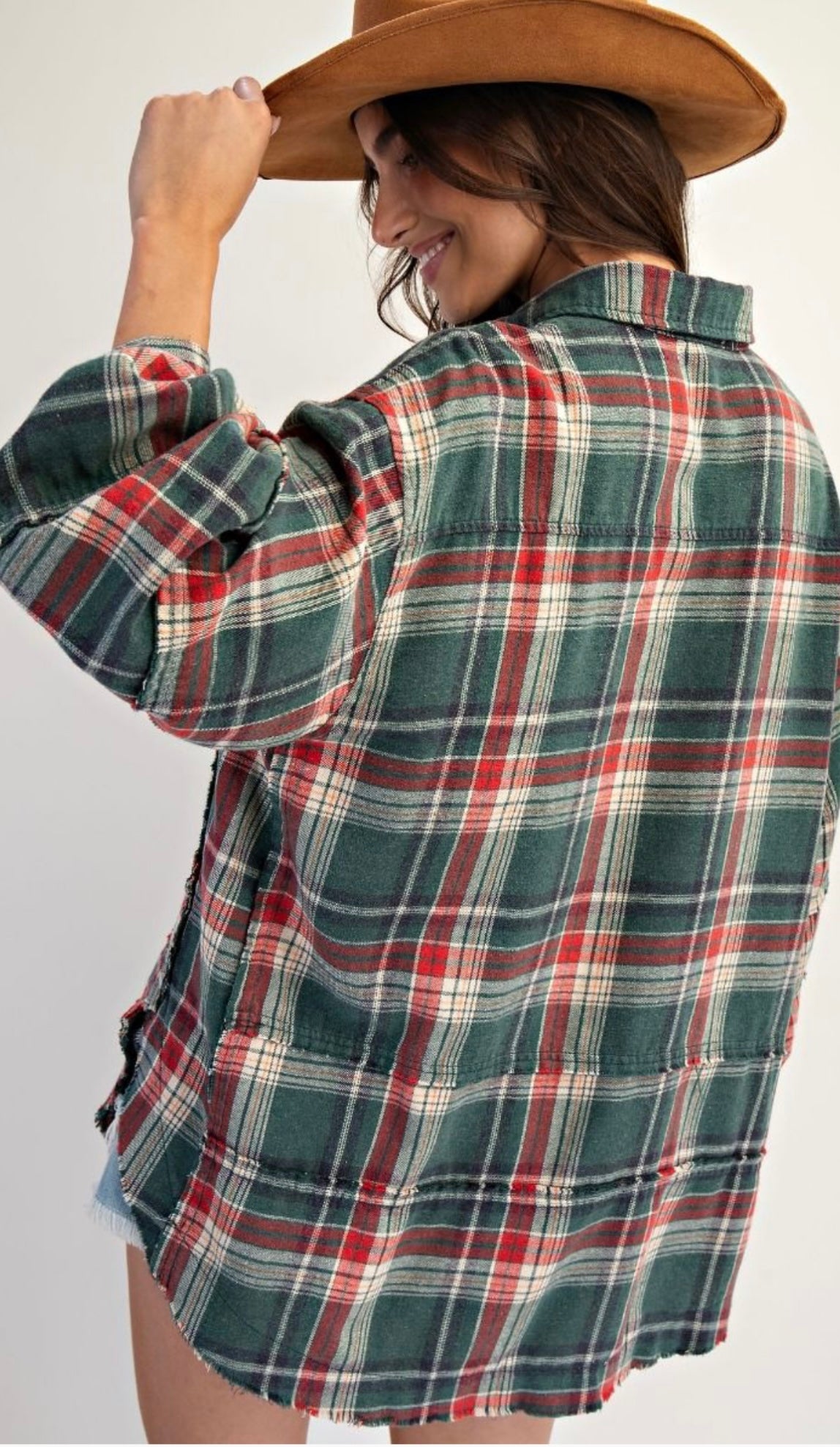 Easel Plaid Shacket