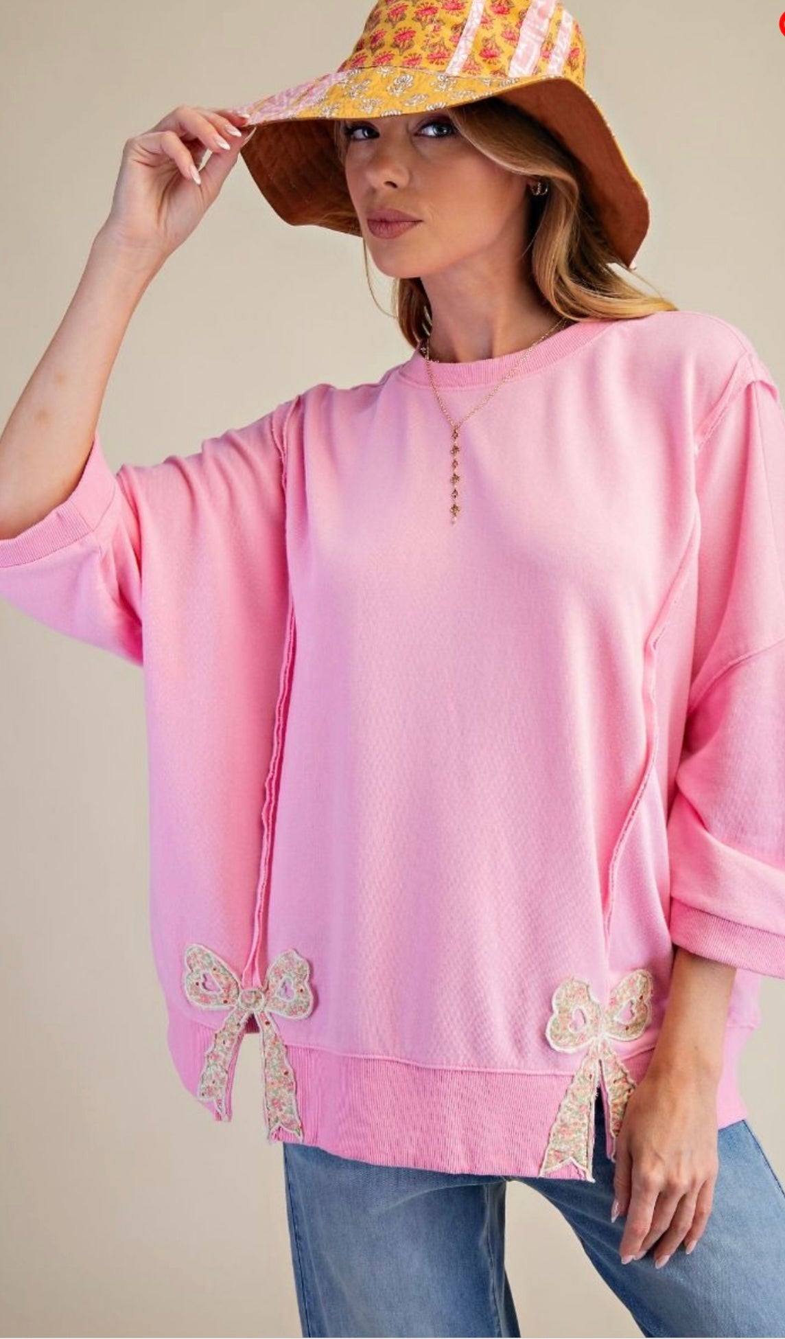 Easel Bubble Gum Pink Bow Shirt