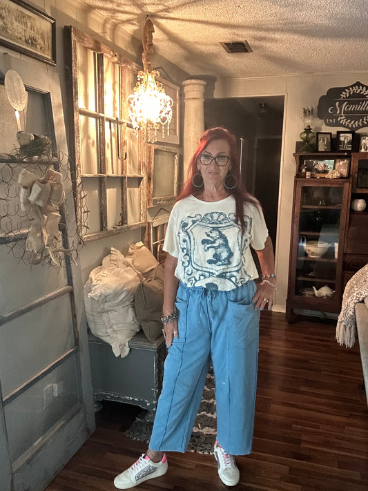 Jaded Gypsy Postage Stamp Moon and Dance Tee